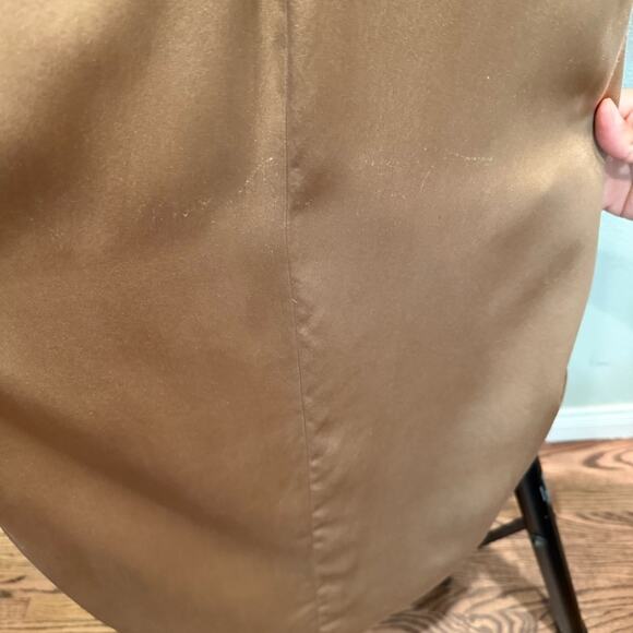 Reformation Lyon Silk Elegant Satin Brown Midi Dress, Size 2 - Picture 3 of 4
